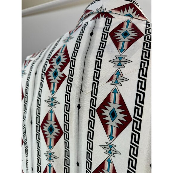 Panhandle Slim Mens Aztec Print Short Sleeve Shirt XL Cotton - Picture 10 of 16